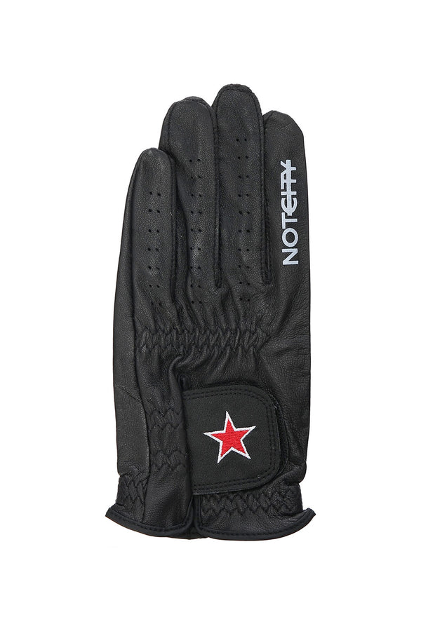Leather Golf Glove BLACK x RED