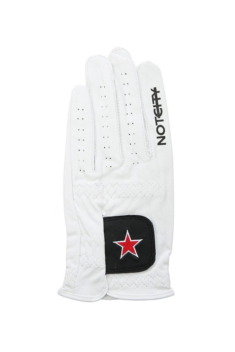 Leather Golf Glove WHITE x RED