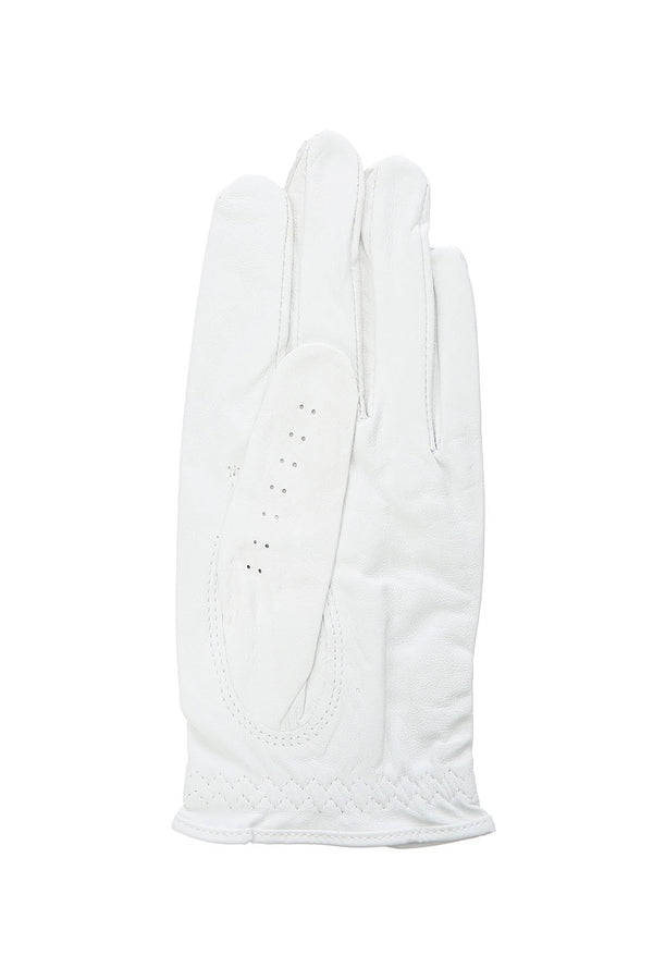 Leather Golf Glove WHITE x RED
