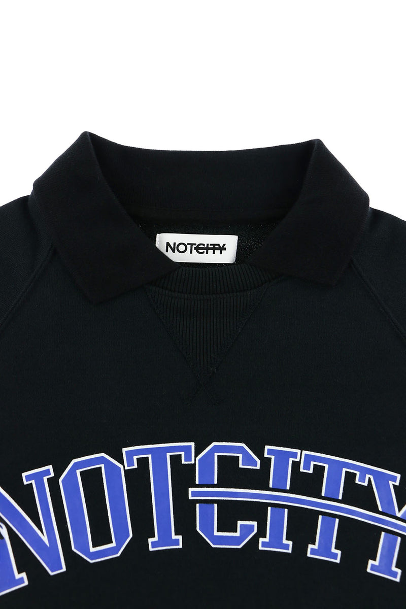 NC Collar Crewneck Sweatshirt BLACK x BLUE