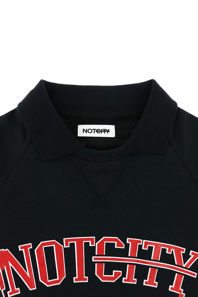 NC Collar Crewneck Sweatshirt BLACK x RED